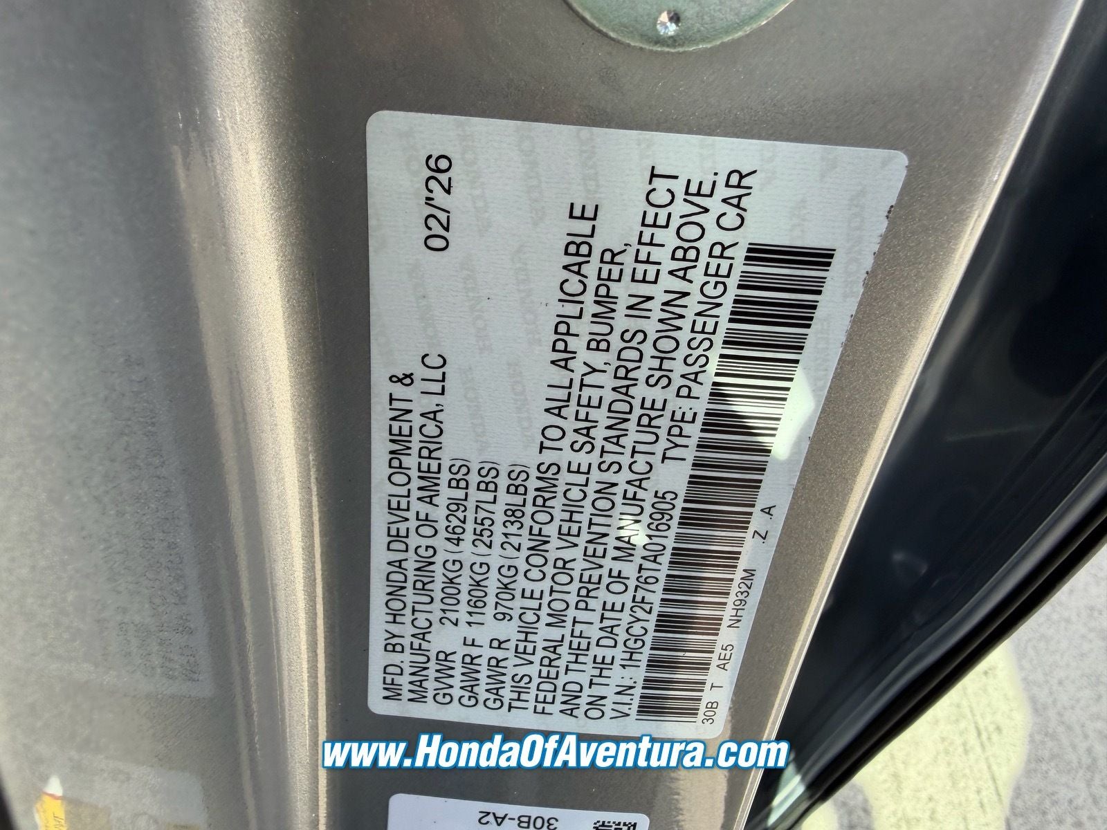 2026 Honda Accord Hybrid Sport-L