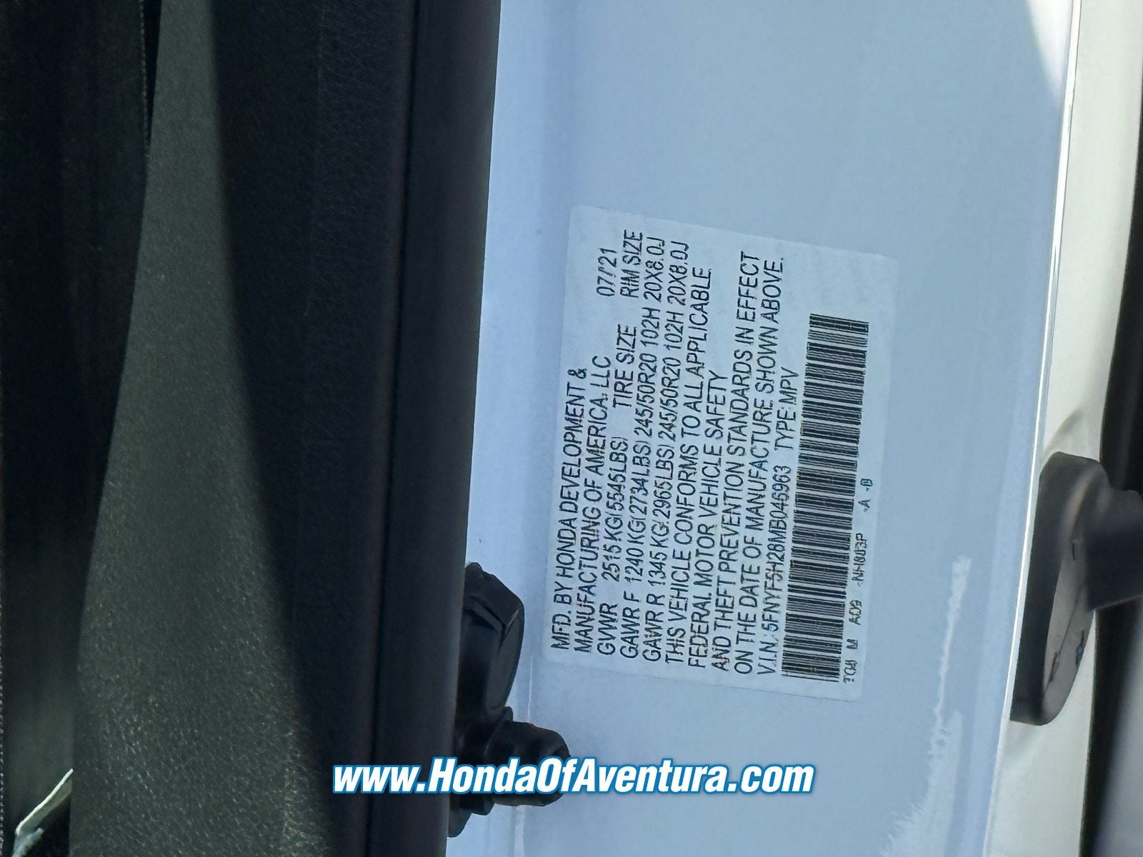 2021 Honda Pilot Special Edition